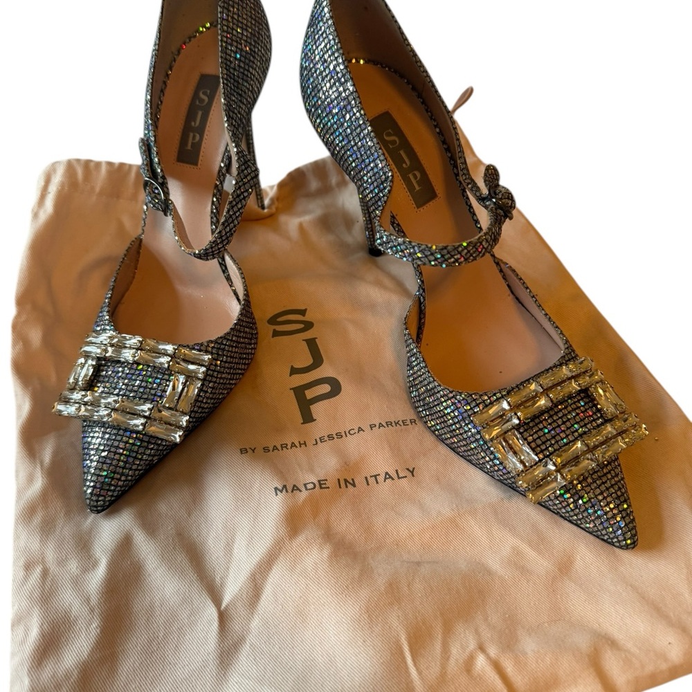SJP Glitter Mary Jane Stiletto Pumps